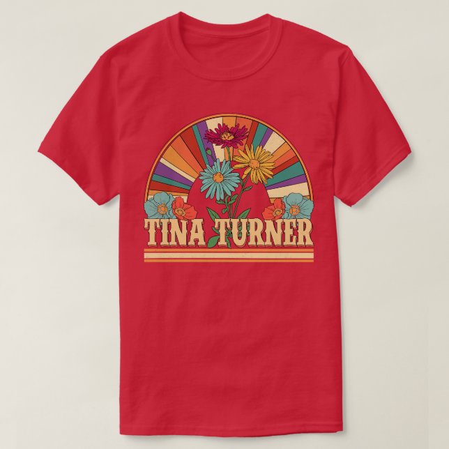 Camiseta Flores de Tina Nombre Turner Regalos Personalizado (Diseño del anverso)