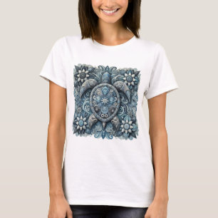 Camiseta Flores de tortuga - blanco