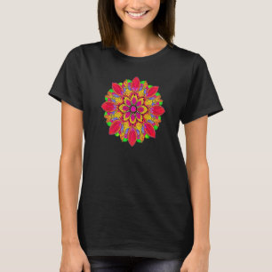 Camiseta Flores de tulipán Mandala Naturaleza estética Fluj