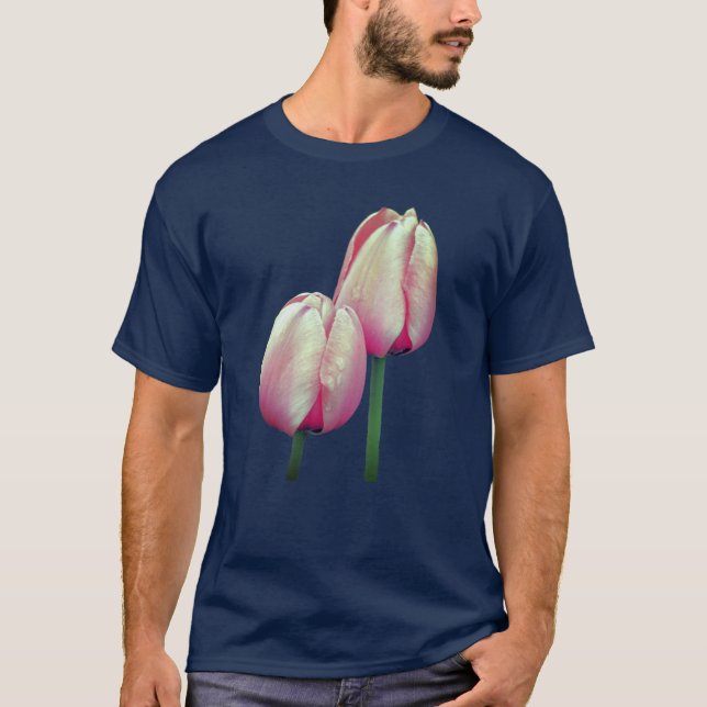 Camiseta Flores de tulipanes rosas (Anverso)