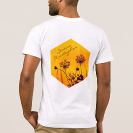 Camiseta Flores de Umbel salvaje delinean púrpura y dorada 