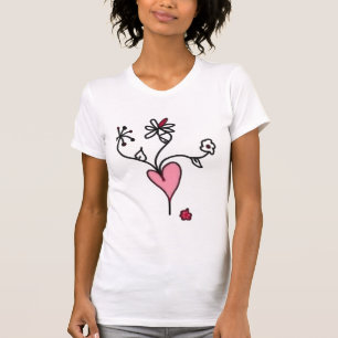 Camiseta Flores de un corazón de rubíes