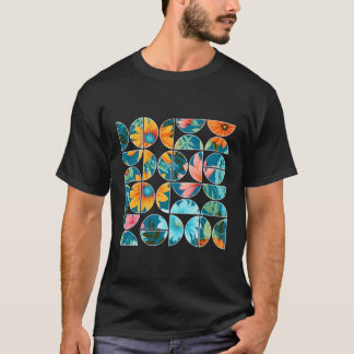 Camiseta Flores de verano Medio Cir Geométrico Botánico Flo
