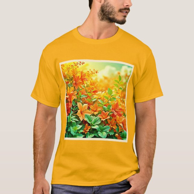 Camiseta Flores de verano vibrantes (Anverso)