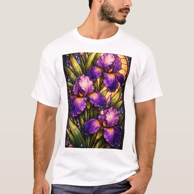 Camiseta Flores de vidrio teñido (Anverso)