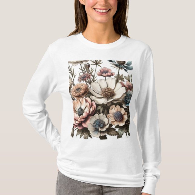 Camiseta Flores de vitaje (Anverso)