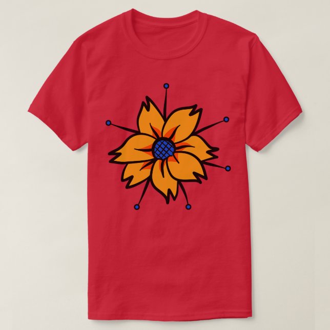 Camiseta Flores decorativas 3 (Diseño del anverso)