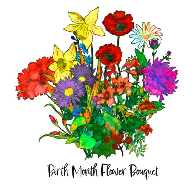 Camiseta Flores del Bouquet de Nacimiento Mes (Subido por el creador)