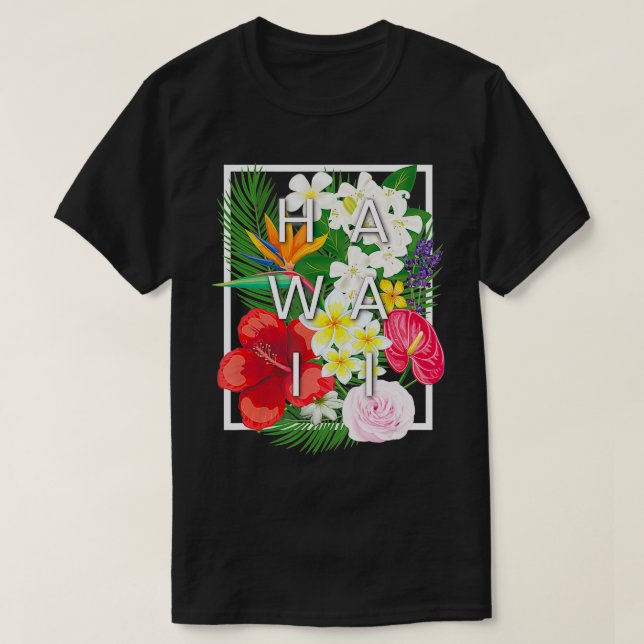 Camiseta Flores del mundo hawaiano arte orgullo hawaiano (Diseño del anverso)