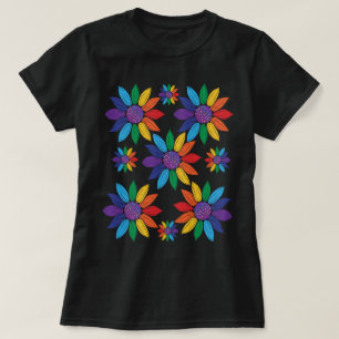 Camiseta Flores del orgullo arcoiris