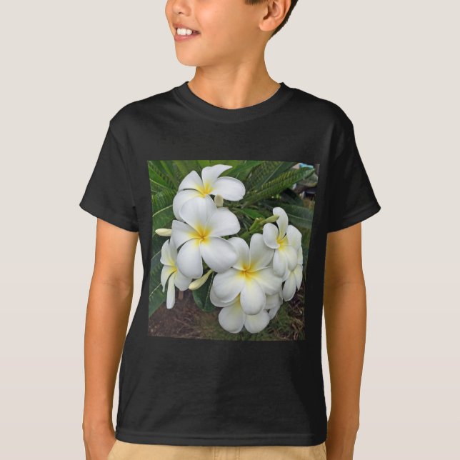 Camiseta Flores del Plumeria de Hawaii (Anverso)