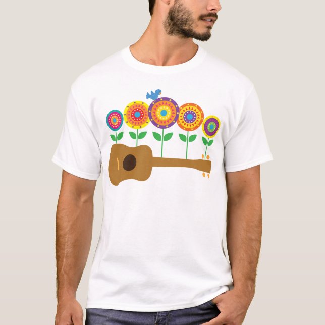Camiseta Flores del Ukulele (Anverso)