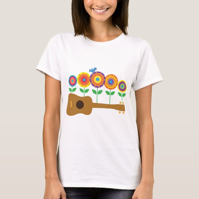 Camiseta Flores del Ukulele (Anverso)