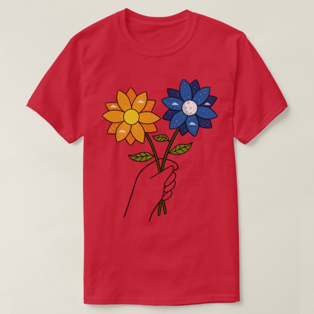 Camiseta Flores día y noche (Diseño del anverso)
