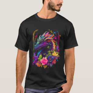 Camiseta Flores Dragónicas acuáticas Hermosa Art Colorful G