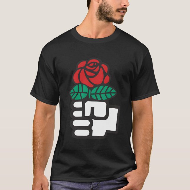 Camiseta Flores Dsa Democratic Socialists America (Anverso)