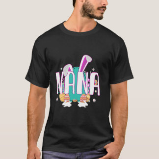 Camiseta Flores dulces Nana Bunny Leopard Día de la Madre