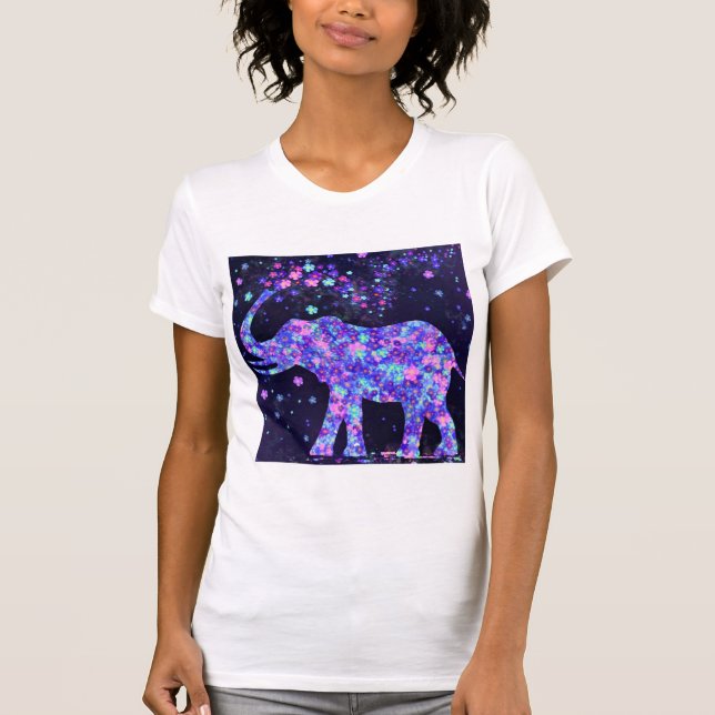 Camiseta Flores elefantes - Alegría de primavera (Anverso)
