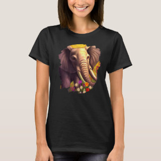 Camiseta Flores elefantes elefantes elefantes de flores de