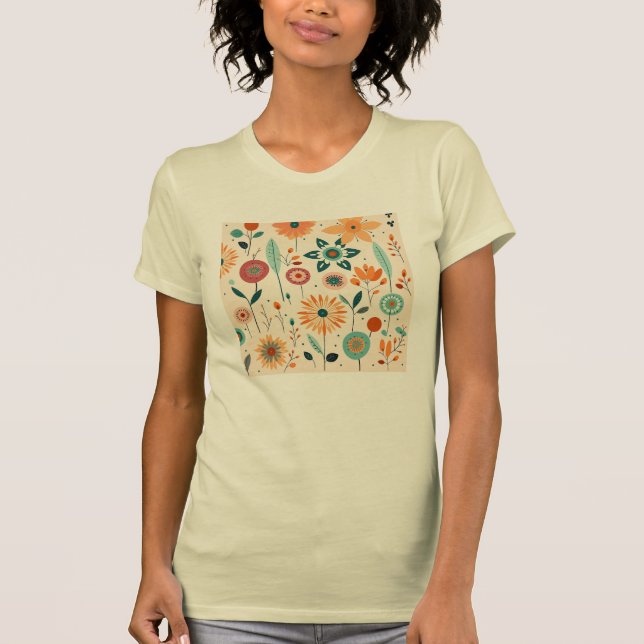 Camiseta Flores elegantes y delgadas (Anverso)