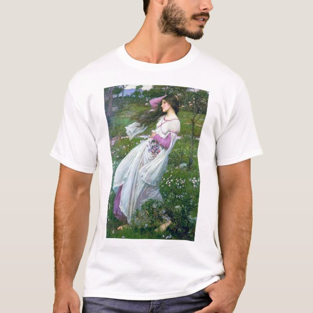 Camiseta Flores en el viento, John William Waterhouse (Anverso)