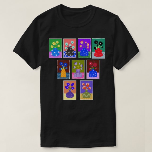 Camiseta Flores en Floreros (Diseño del anverso)