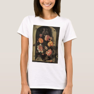 Camiseta Flores en Jarrón, Bodegón Floral Barroco Antiguo