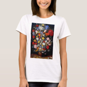 Camiseta Flores en recipiente de madera, Jan Brueghel el Vi