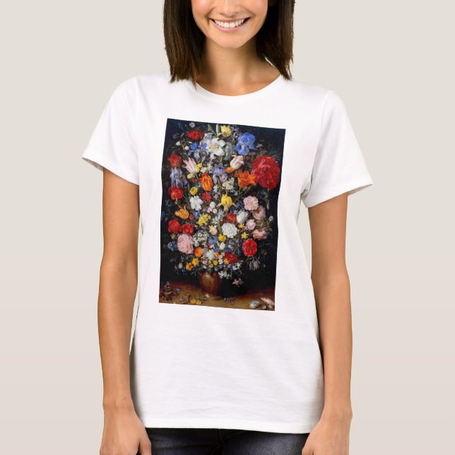 Camiseta Flores en un barco de madera, Jan Brueghel el anci (Anverso)