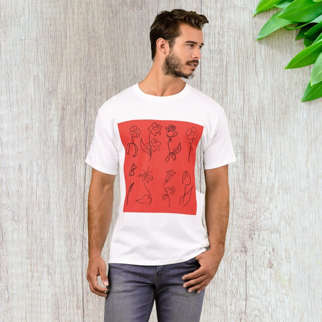 Camiseta Flores esbozadas (Subido por el creador)