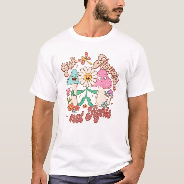 Camiseta Flores escogidas, no peleas | Musambre y floral (Anverso)