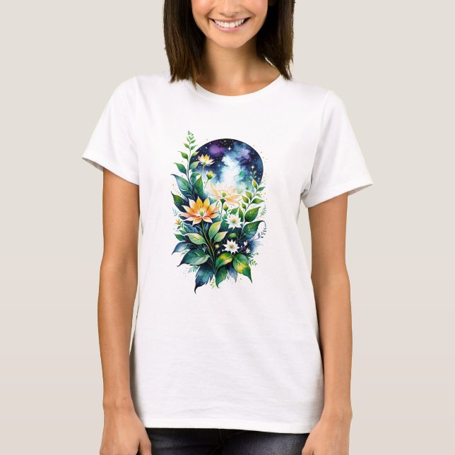Camiseta Flores espaciales (Anverso)