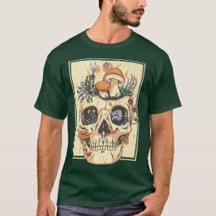 Camiseta Flores Esqueleto Academia Oscura Naturaleza