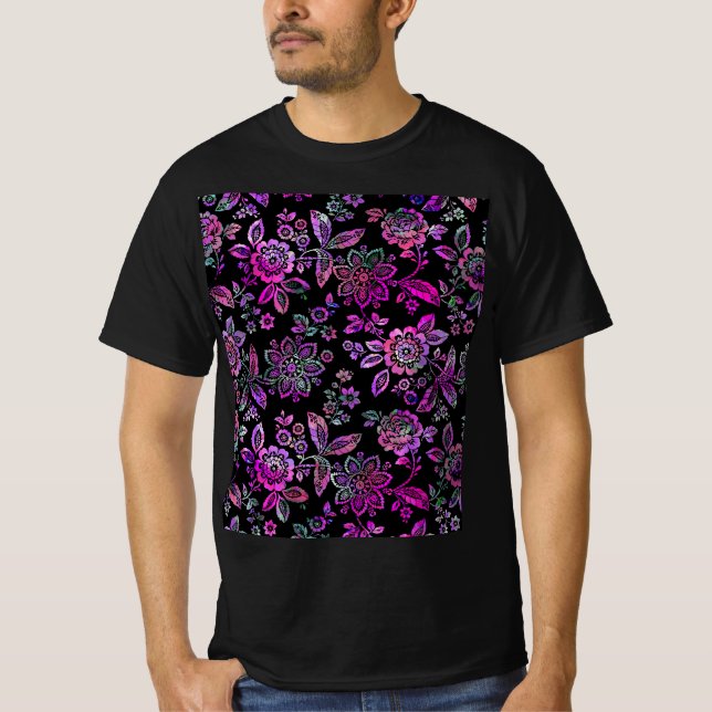 Camiseta Flores estilizadas (Anverso)