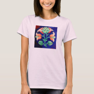 CAMISETA FLORES ESTILIZADOS/ FLORAL AZUL VERDE ROJO ROJO