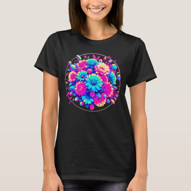 Camiseta Flores estilo neón (Anverso)
