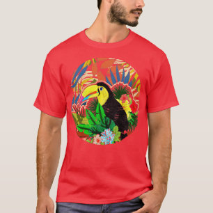 Camiseta Flores exóticas Ornitólogo Observador de Aves Exót