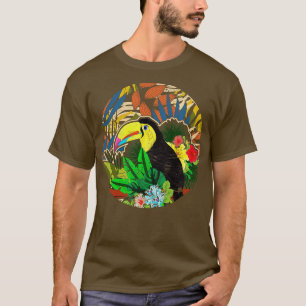 Camiseta Flores exóticas Ornitólogo Observador de Aves Exót