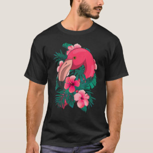 Camiseta Flores exóticas Zoo Bird Tropical Animal Pink Flam