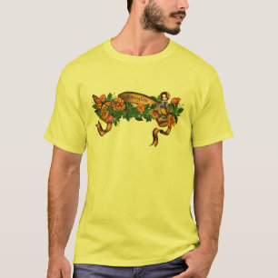 Camiseta Flores Fae del naranja de la primavera