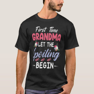 Camiseta Flores Felices Nana Primera Vez La Abuela Deja El 
