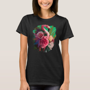 Camiseta Flores Flamingo Cute Pintar Flor Flamingo