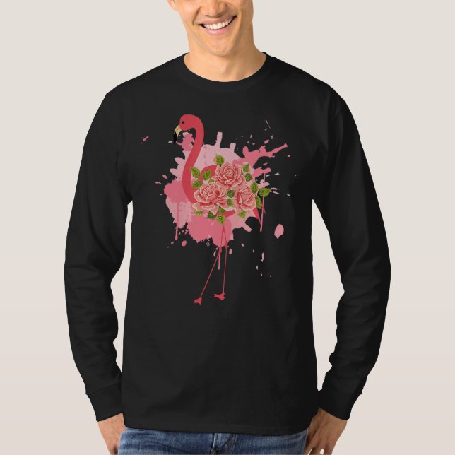 Camiseta Flores Flamingos Cute Flamingo 4 (Anverso)