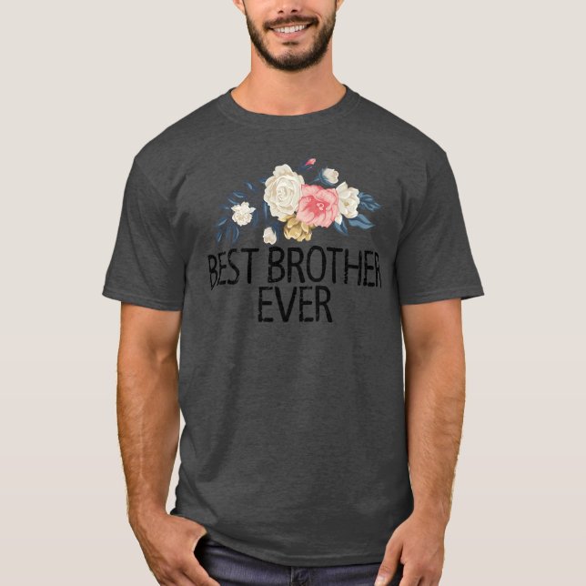 Camiseta Flores Florales Acuarela Divertido Mejor Hermano (Anverso)