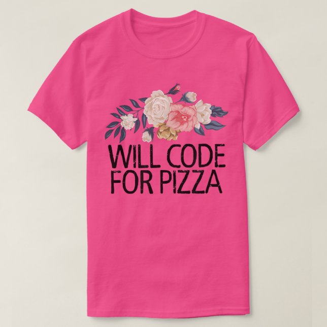 Camiseta Flores Florales Acuarela Funny Codificará Para Piz (Diseño del anverso)