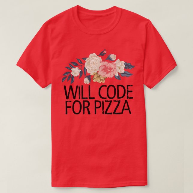 Camiseta Flores Florales Acuarela Funny Codificará Para Piz (Diseño del anverso)