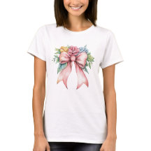 Flores Florales Acuarela Lazo Rosa Mujeres Coquett