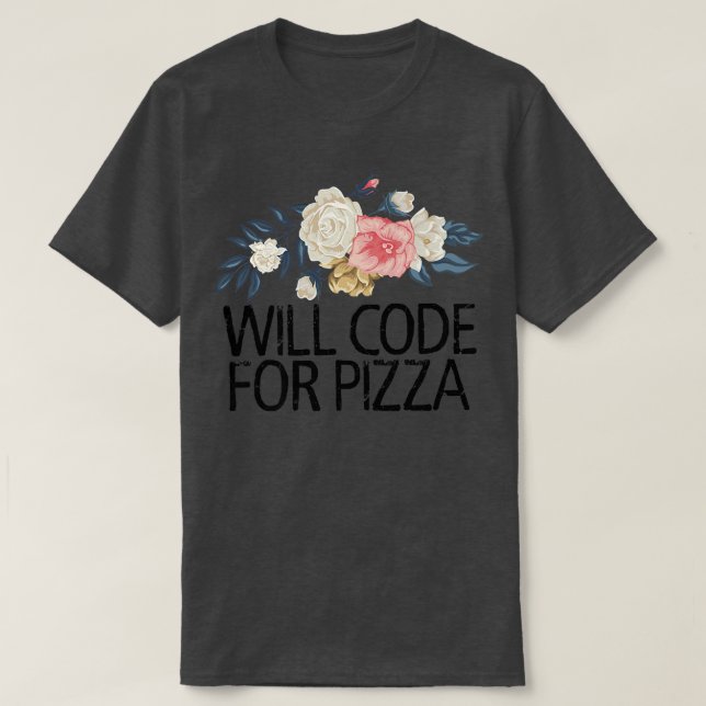 Camiseta Flores Florales Cute Love Funny Codificará Para Pi (Diseño del anverso)