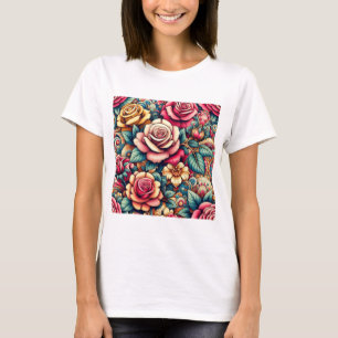Camiseta Flores florales de colores