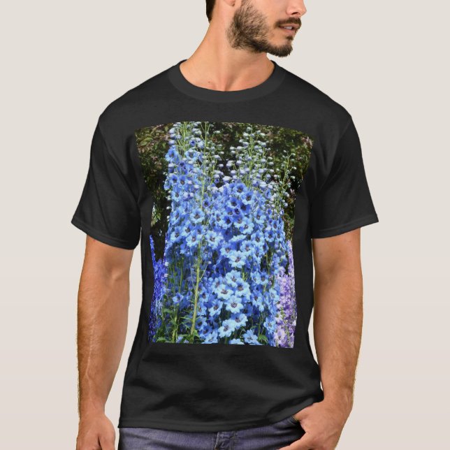 Camiseta Flores Florales de Delfino Azul Naturaleza del Jar (Anverso)
